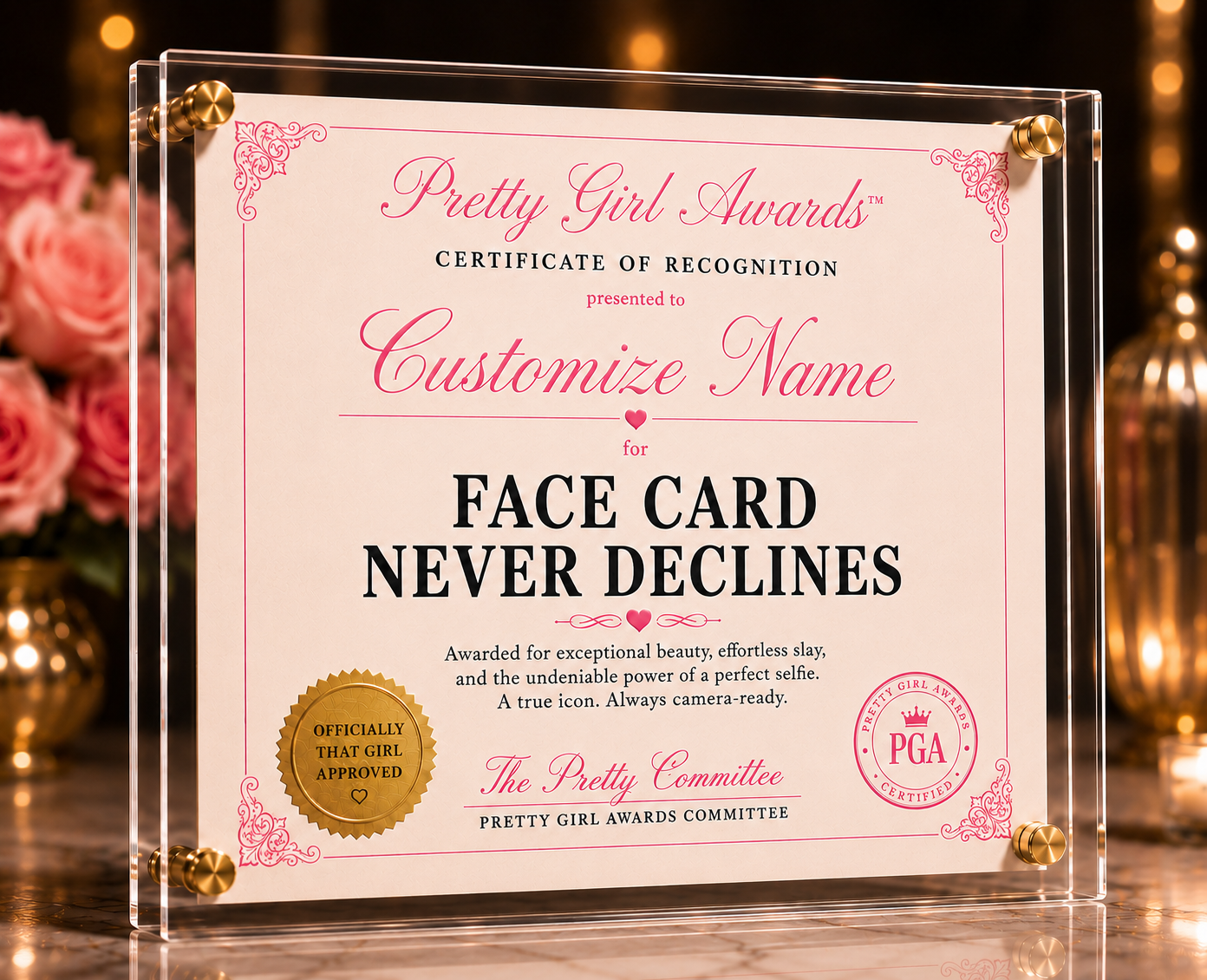 Face Card Never Declines Award